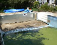Bowed,damaged and rusted pool walls replaced with new kafko walls