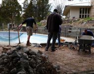 Removing Concrete & Coping 20 x 40 In-ground Pool Thomas Pool Service Pinckney, MI.