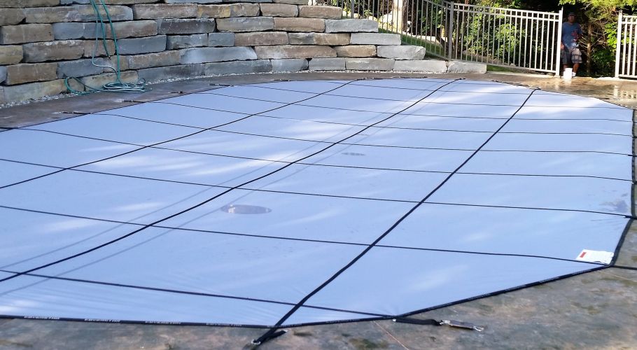 Swimming Pool Safety Cover Replacement Thomas Pool Service Pinckney, MI.